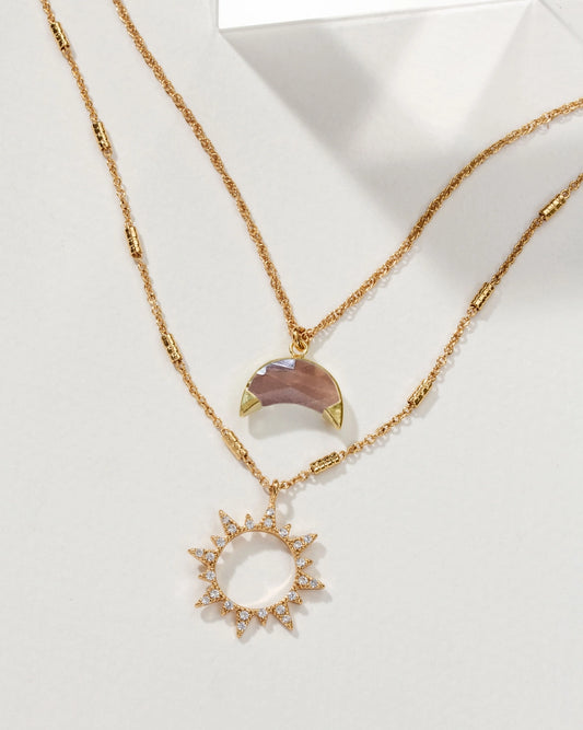 Crescent and Sun Necklace